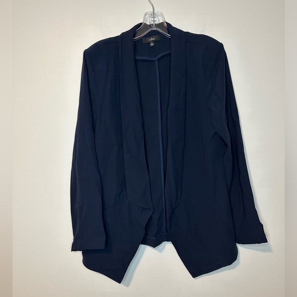 Lulus Miss Punctuality Navy Blue Lightweight Blazer Sz S Minimalist Office - Picture 2 of 5